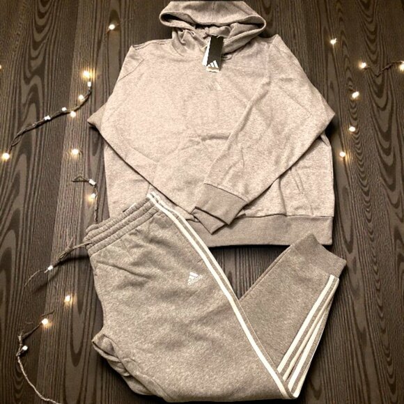 NWT ADIDAS 2 PC MATCHING OUTFIT HOODIE SWEATSHIRT JOGGERS SIZE XL BUNDLE SET - Picture 3 of 4